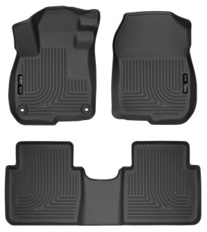 Honda CR-V Floor Liners - Front + Rear - Husky Liners - WeatherBeater Series - Black - 2017 Honda CR-V Floor Liners - Front + Rear - Husky Liners - WeatherBeater Series - Black - 2017